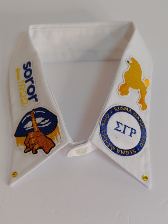 Accessories - Sigma Gamma Rho White Embroidered Decorative Detachable Collar